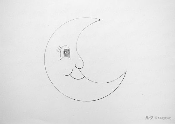 Картинки для срисовки Луна