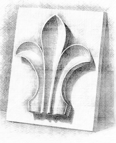 Академический рисунок гипсовая розетка