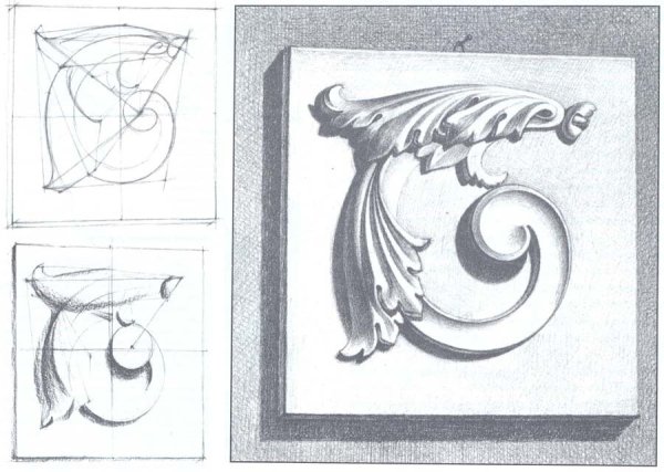 Акантовый лист гипсовая розетка рисунок