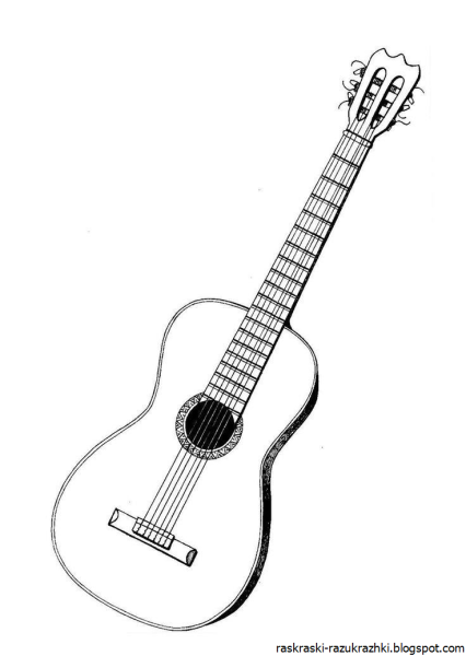 Гитара раскраска