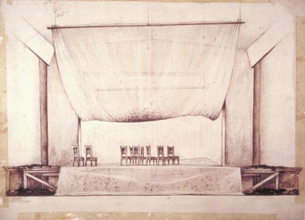 Театральная декорация рисунок карандашом