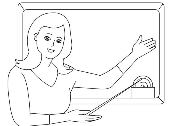 Раскраска учителя в школе