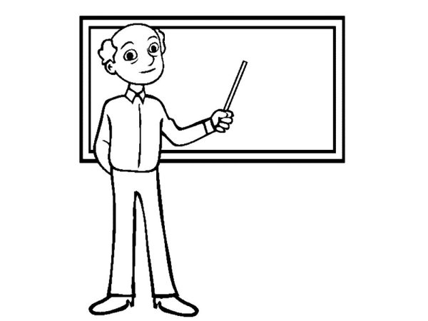 Учитель разукрашка