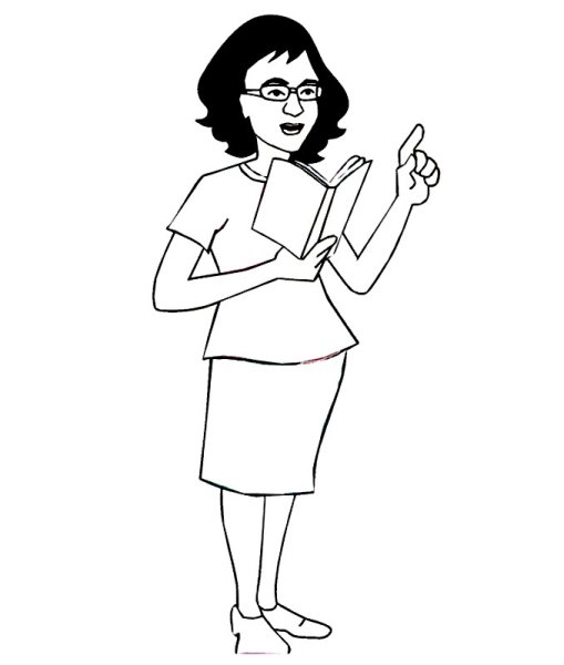 Учительница раскраска для детей