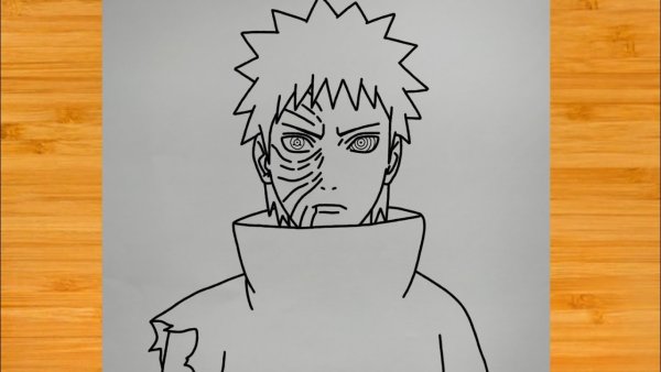 Рисунок Обито без маски