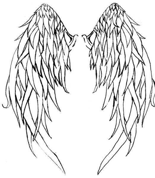 Рисование крыльев ангела