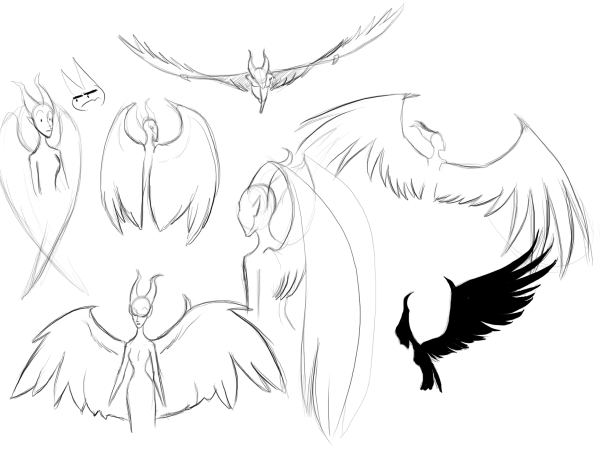 Крылья демона для срисовки