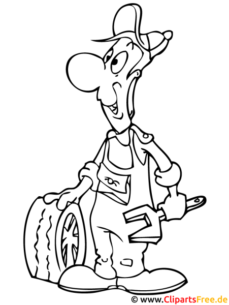 Автомеханик раскраска для детей