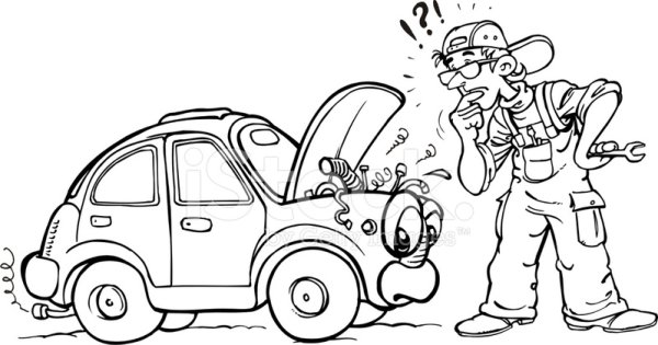 Автомеханик раскраска