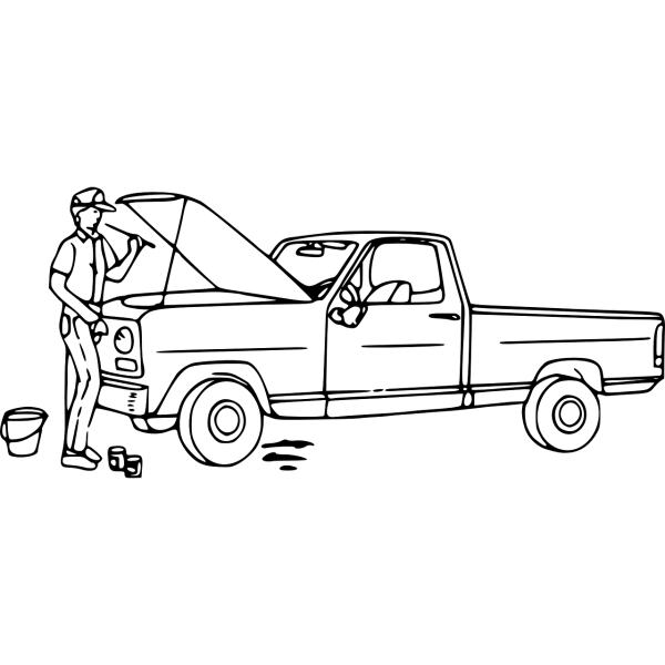 Раскраска чинят машину