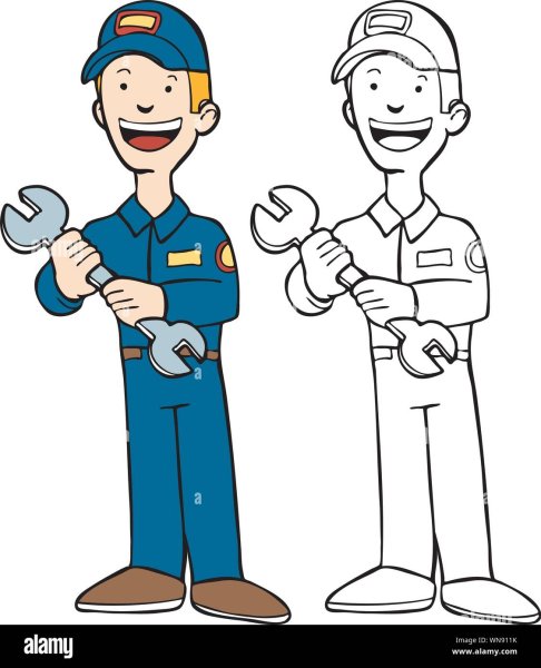 Раскраска автослесарь для детей