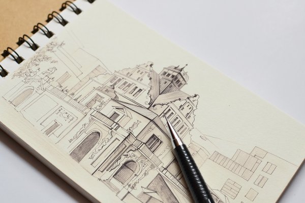 Скетчбук для рисования архитектура