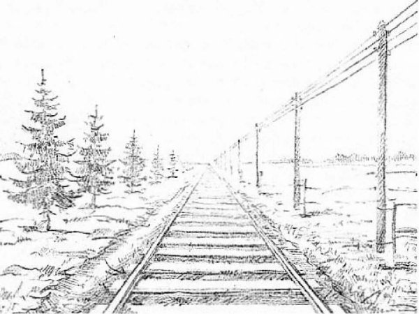 Линейная перспектива железная дорога