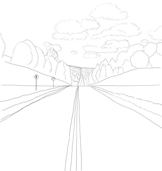 Пейзаж в графике перспектива