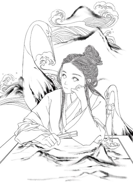 Японское кимоно раскраска