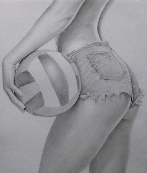 Спортивные девушки карандашом