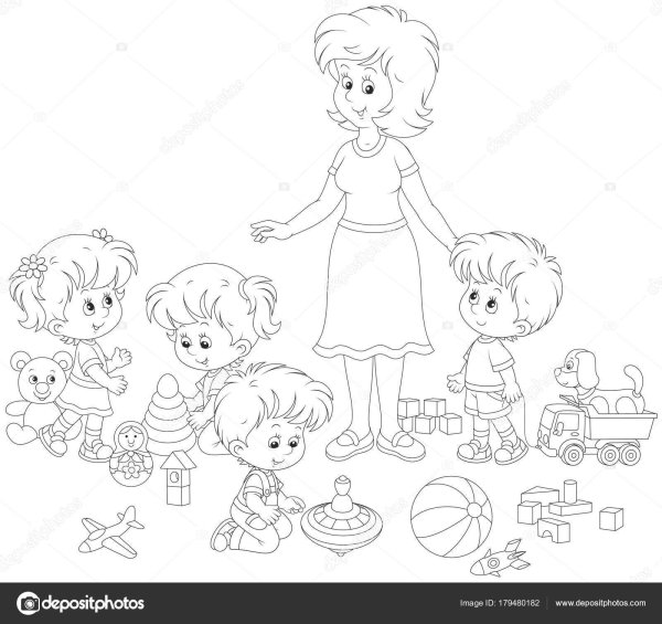 Воспитатель раскраска для детей