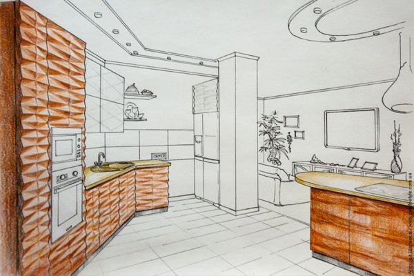 Кухня карандашом