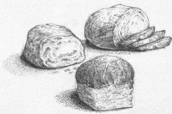 Хлеб карандашом