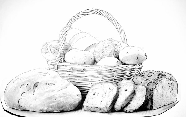 Хлеб карандашом