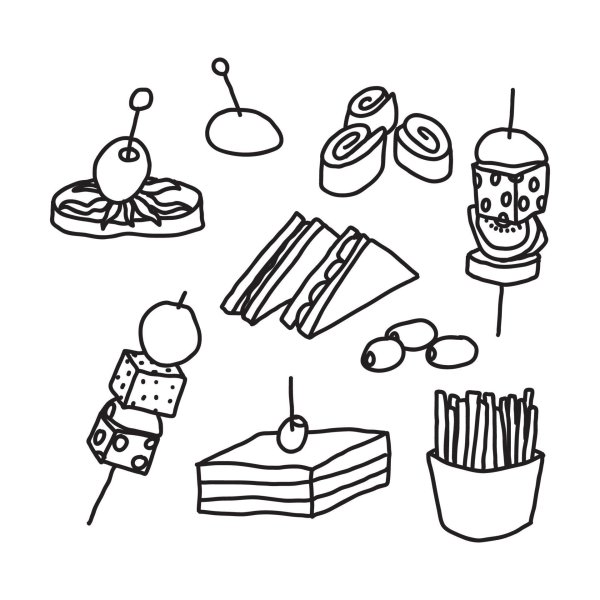 Закуски раскраска