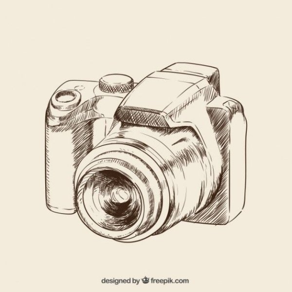 Фотоаппарат набросок карандашом