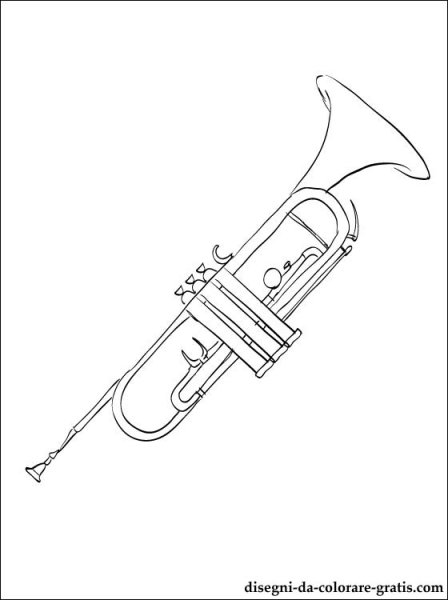 Духовые инструменты раскраска для детей