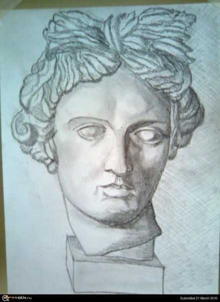 Гипсовая голова Аполлона построение