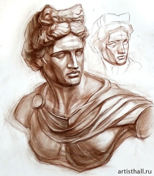 Гипсовая голова Аполлона Академический