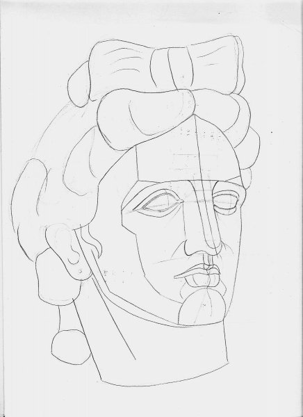 Голова Аполлона рисунок карандашом