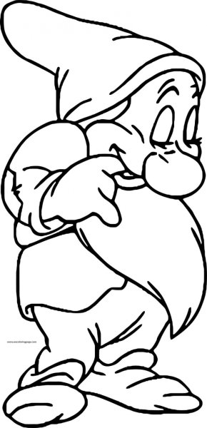 Гном Ворчун из Белоснежки раскраска