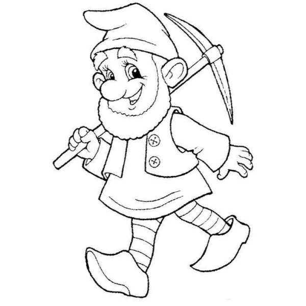 Раскраска семь гномов