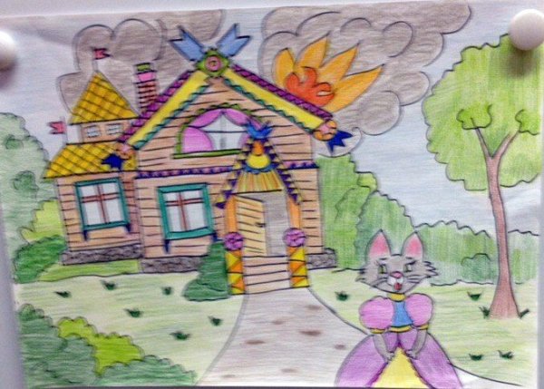 Кошкин дом рисунок