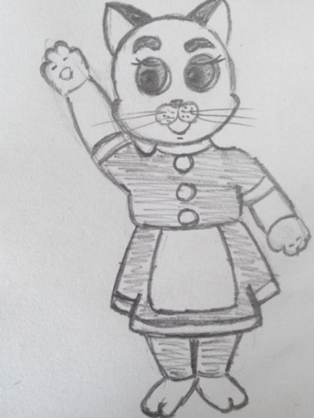 Кошкин дом карандашом