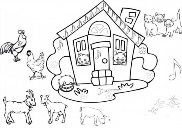 Горящий дом раскраска