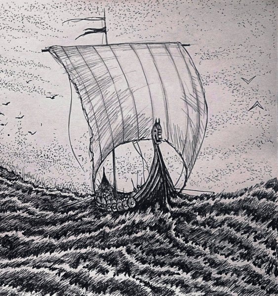 Дракар викингов рисунок