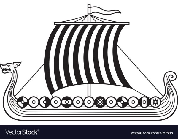 Драккар викингов раскраска