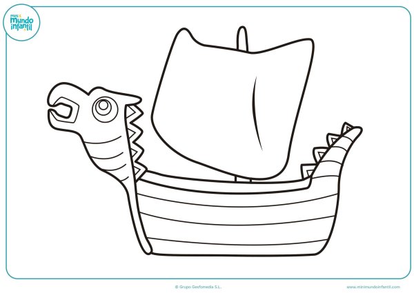 Корабль викингов рисунок
