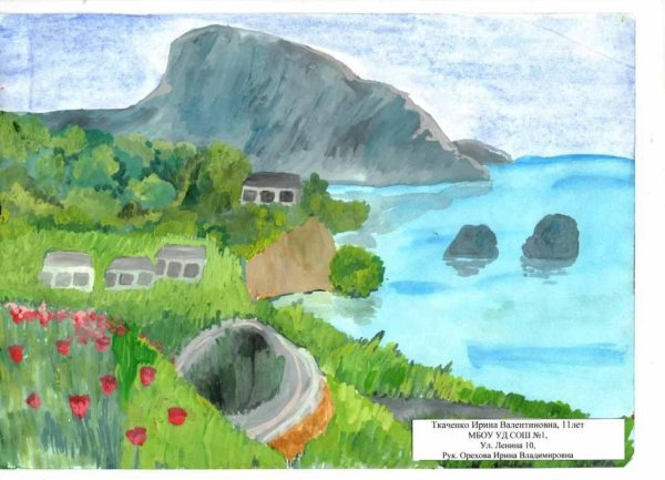 Золотые ворота Крым Коктебель рисунок