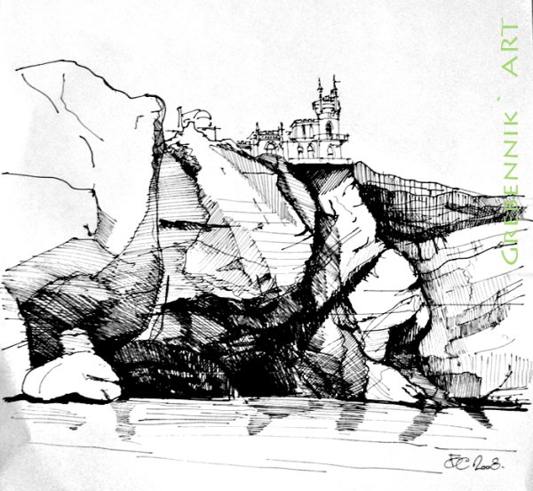 Ласточкино гнездо в Крыму раскраска