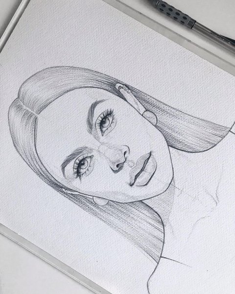 Инстасамка портрет карандашом