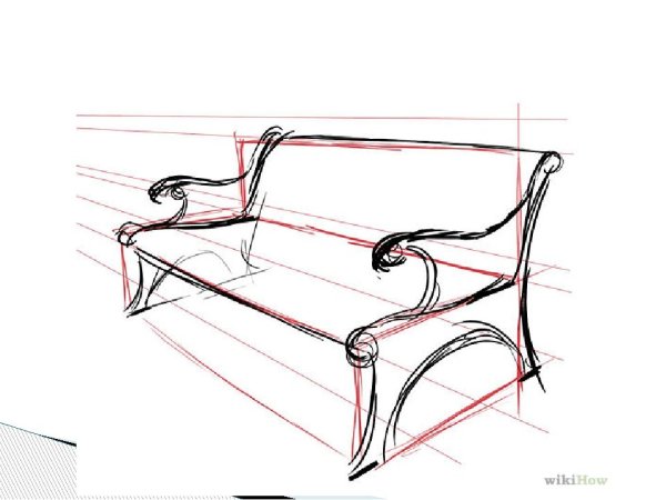 Эскиз скамейки в парке