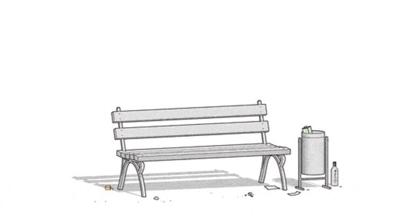 Скамейка в перспективе