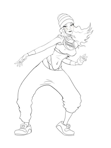 Раскраска танцы хип-хоп