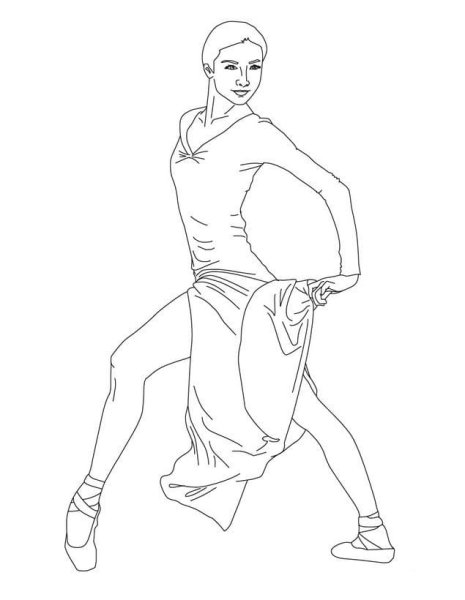 Танцор раскраска