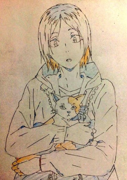 Кенма Козуме чёрно белый