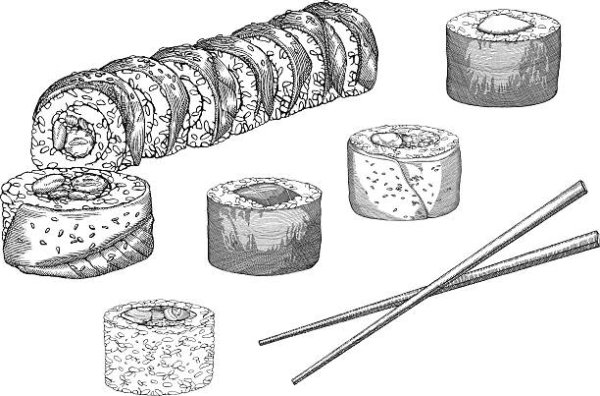 Роллы рисунок