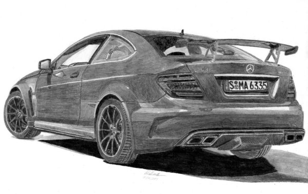 Нарисованный Мерседес c63 AMG