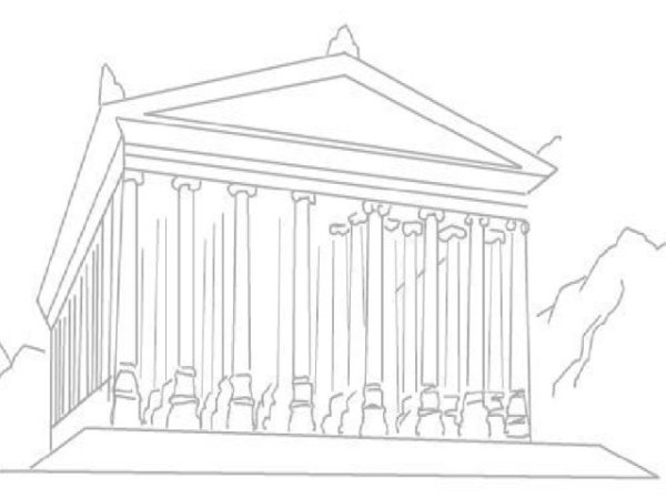 Древнегреческий храм Парфенон раскраска