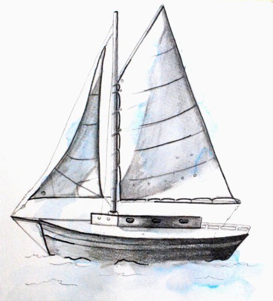 Яхта карандашом